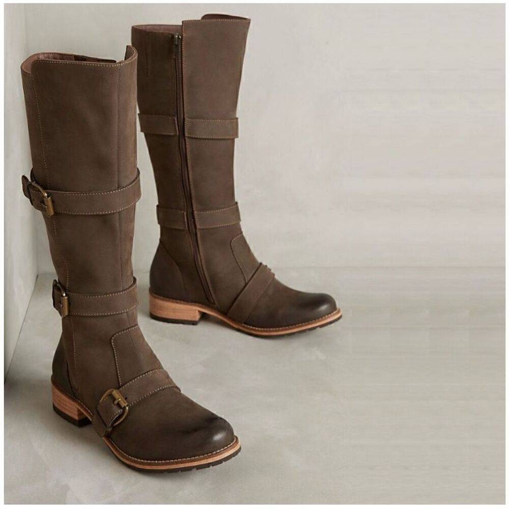 Fortress of Inca X Anthropologie Delrey Nubuck Leather Buckle Detail Knee High M